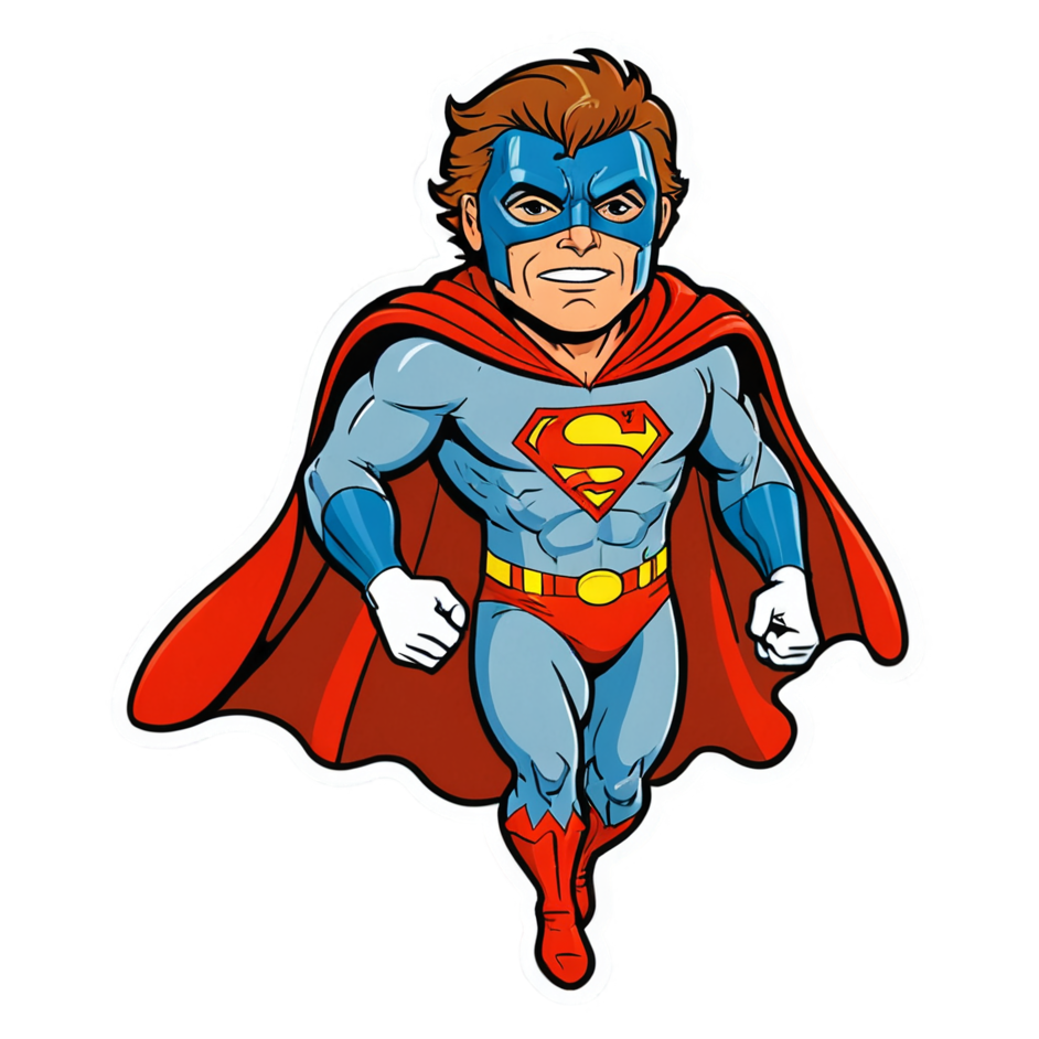 Caped Original (retro) — superhero stickers