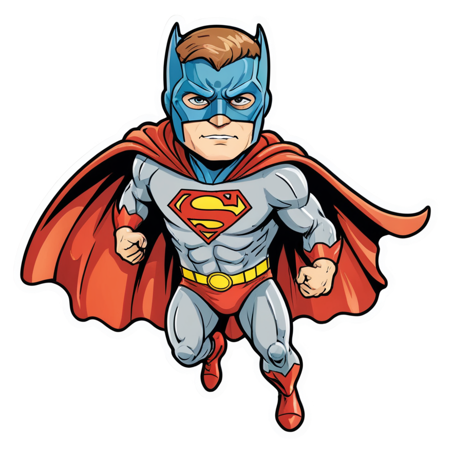 Caped Original (watercolor) — superhero stickers