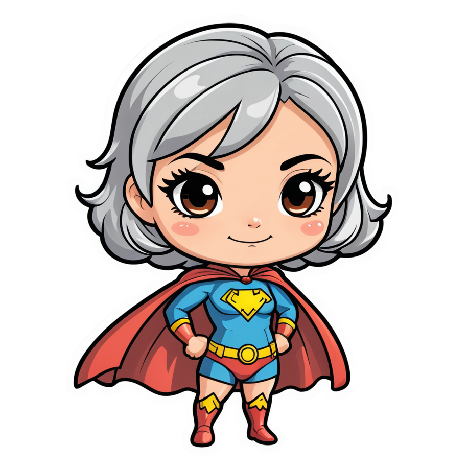 Hero Mom (kawaii) — superhero stickers