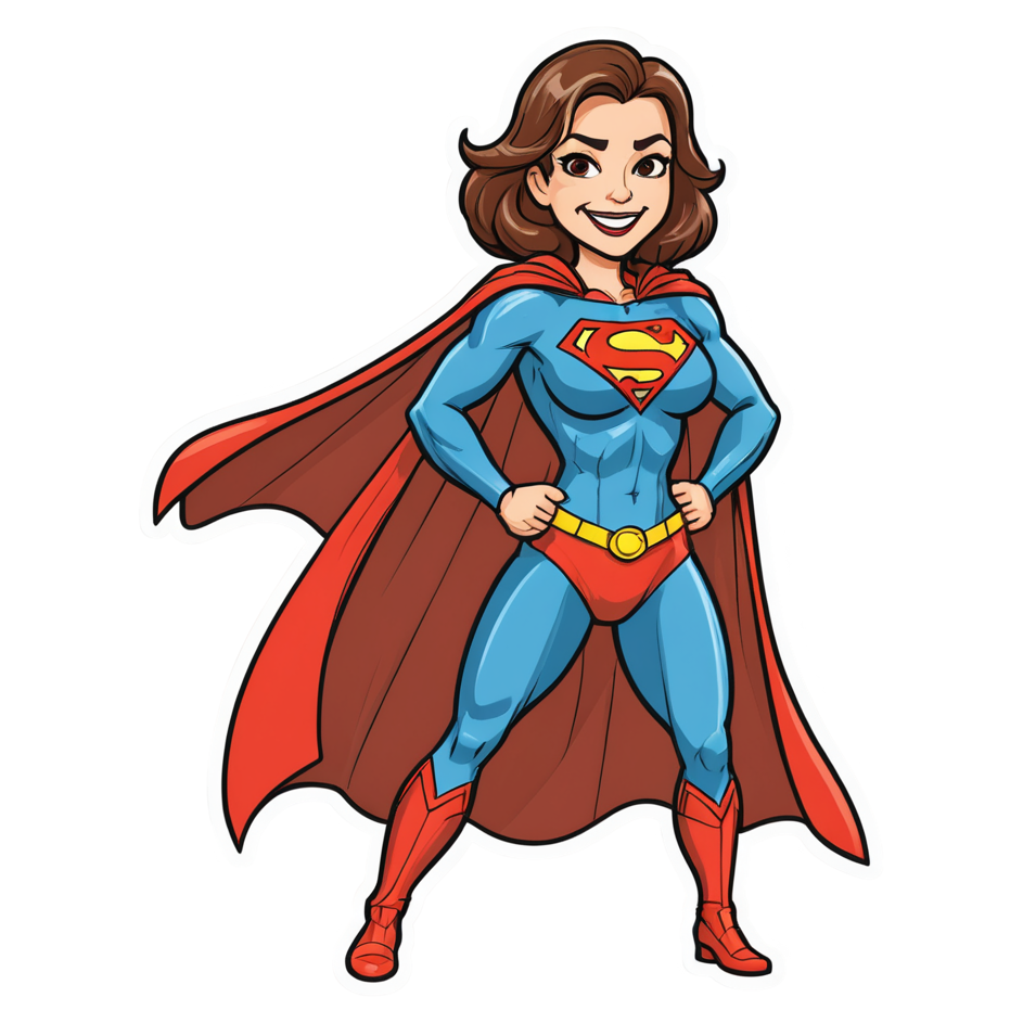 Hero Mom (lineart) — superhero stickers