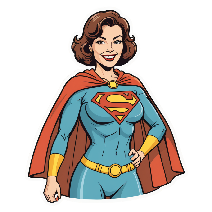 Hero Mom (retro) — superhero stickers