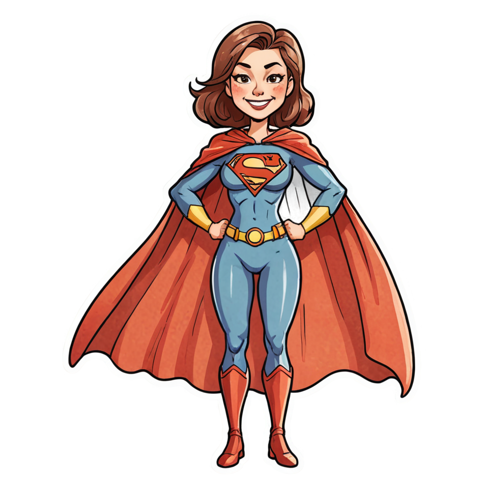 Hero Mom (watercolor) — superhero stickers