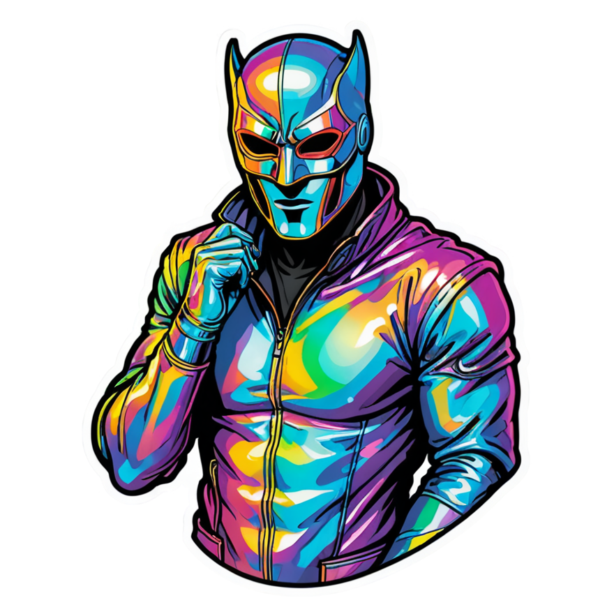 Masked Vigilante (holographic) — superhero stickers