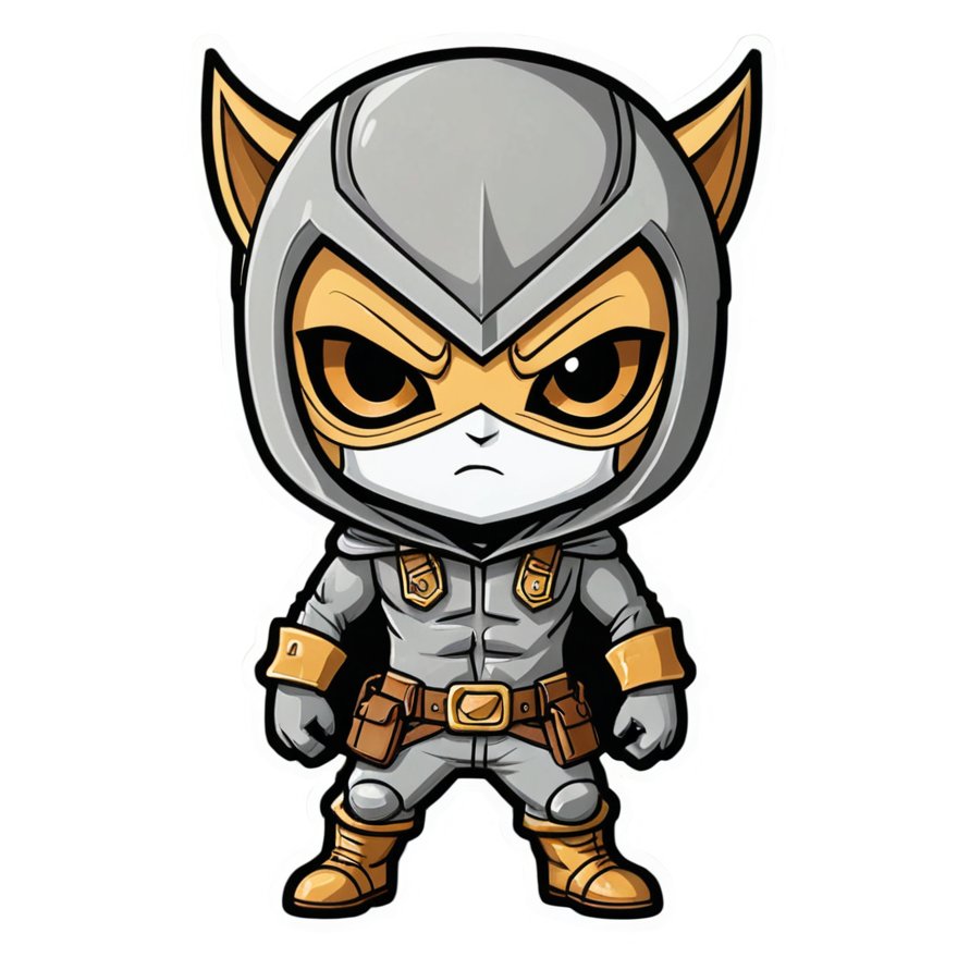 Masked Vigilante (kawaii) — superhero stickers