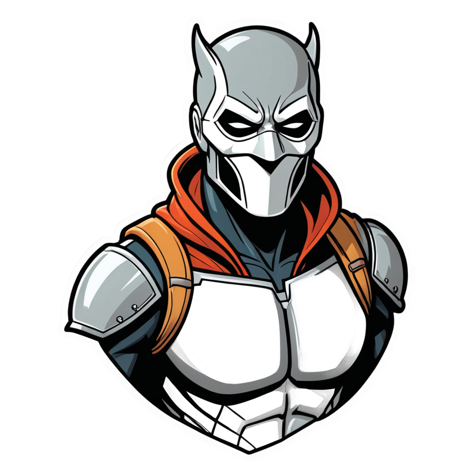 Masked Vigilante (lineart) — superhero stickers