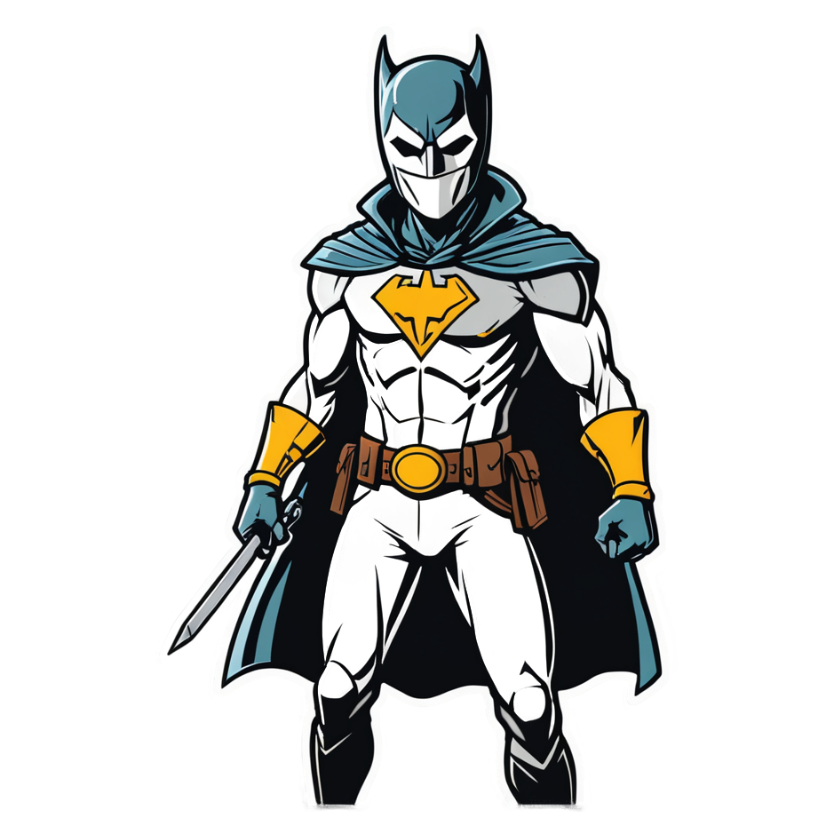 Masked Vigilante (papercut) — superhero stickers