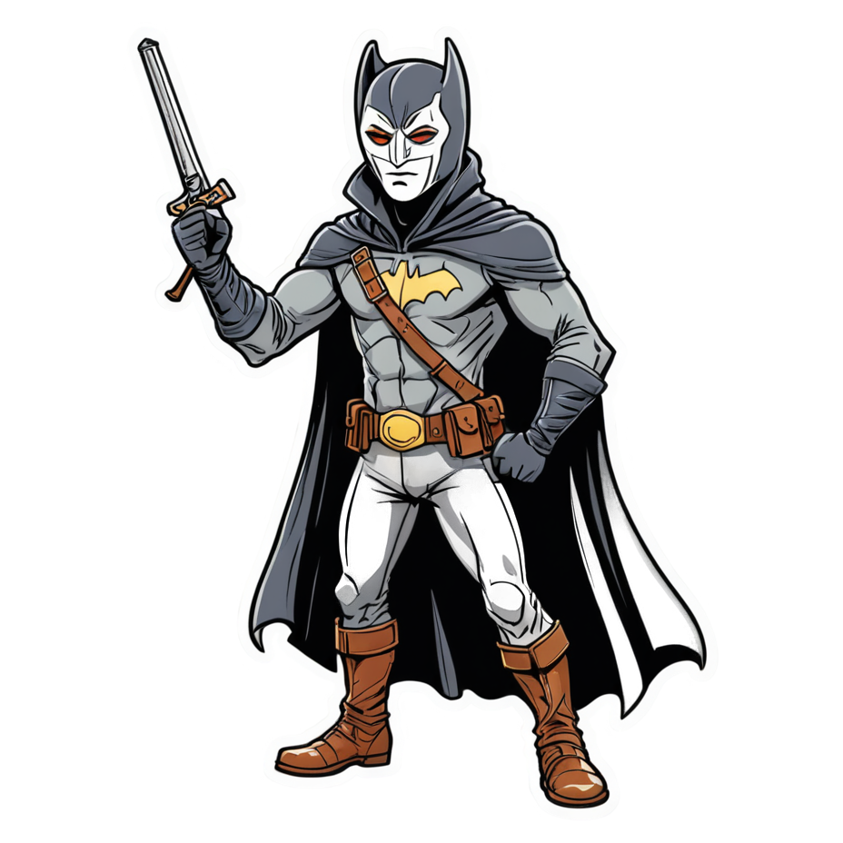 Masked Vigilante (watercolor) — superhero stickers