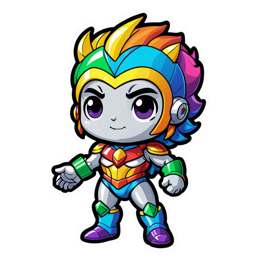 Mini Sidekick (holographic) — superhero stickers