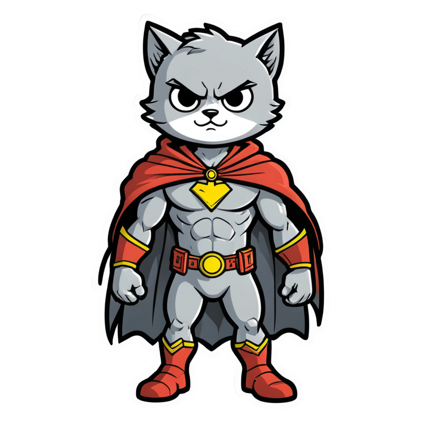 Mini Sidekick (lineart) — superhero stickers