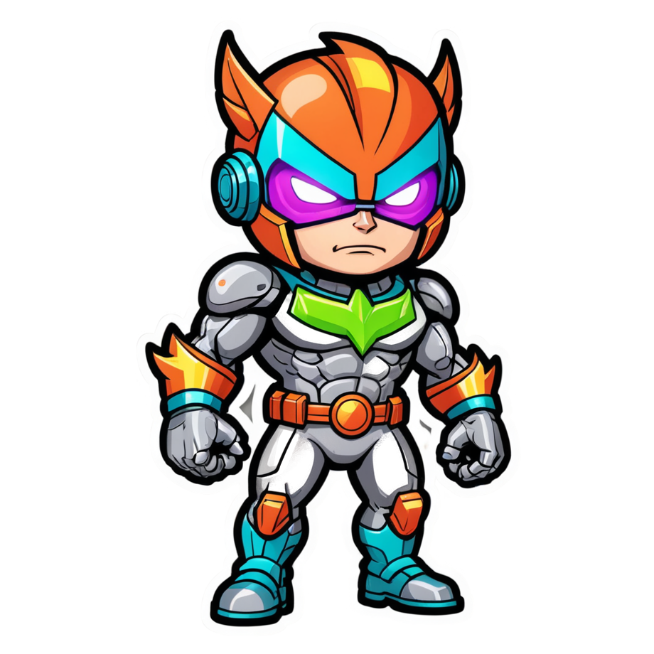 Mini Sidekick (neon) — superhero stickers
