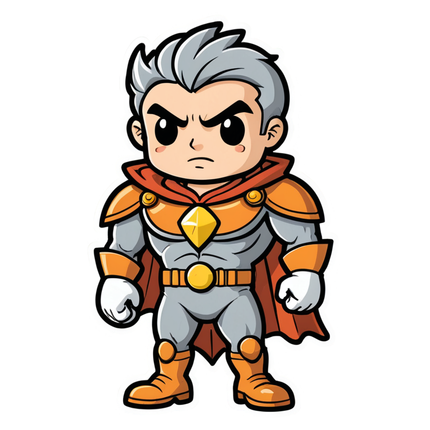 Mini Sidekick (retro) — superhero stickers