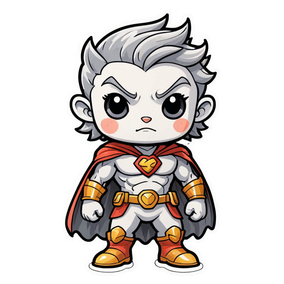 Mini Sidekick (watercolor) — superhero stickers