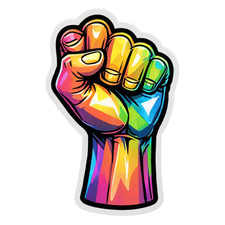 Power Fist (holographic) — superhero stickers