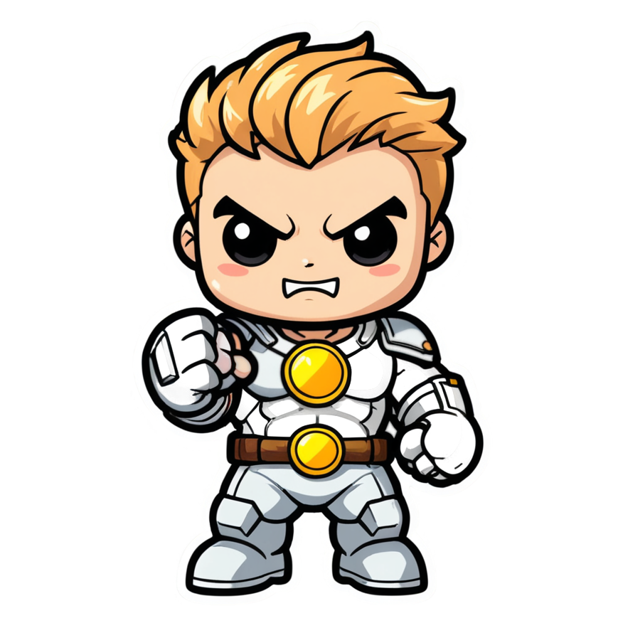 Power Fist (kawaii) — superhero stickers