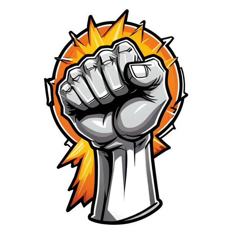 Power Fist (lineart) — superhero stickers
