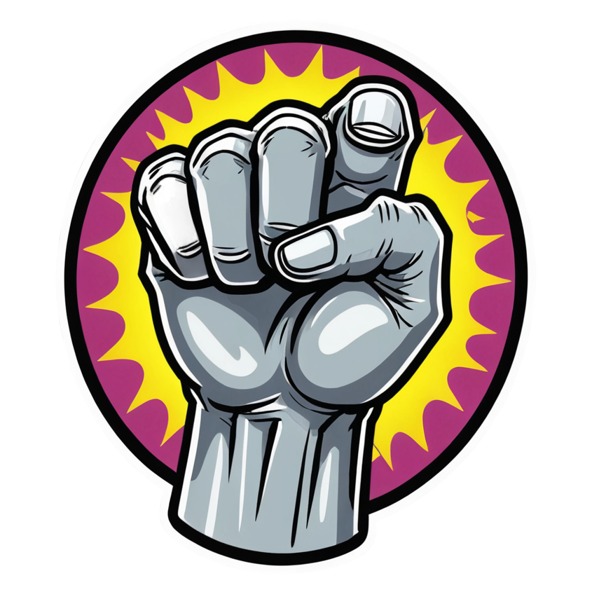 Power Fist (neon) — superhero stickers
