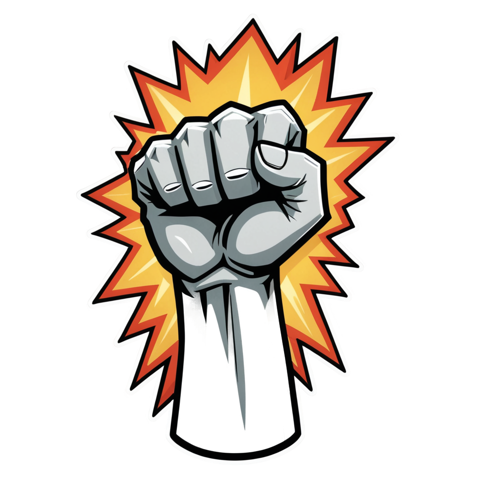 Power Fist (papercut) — superhero stickers