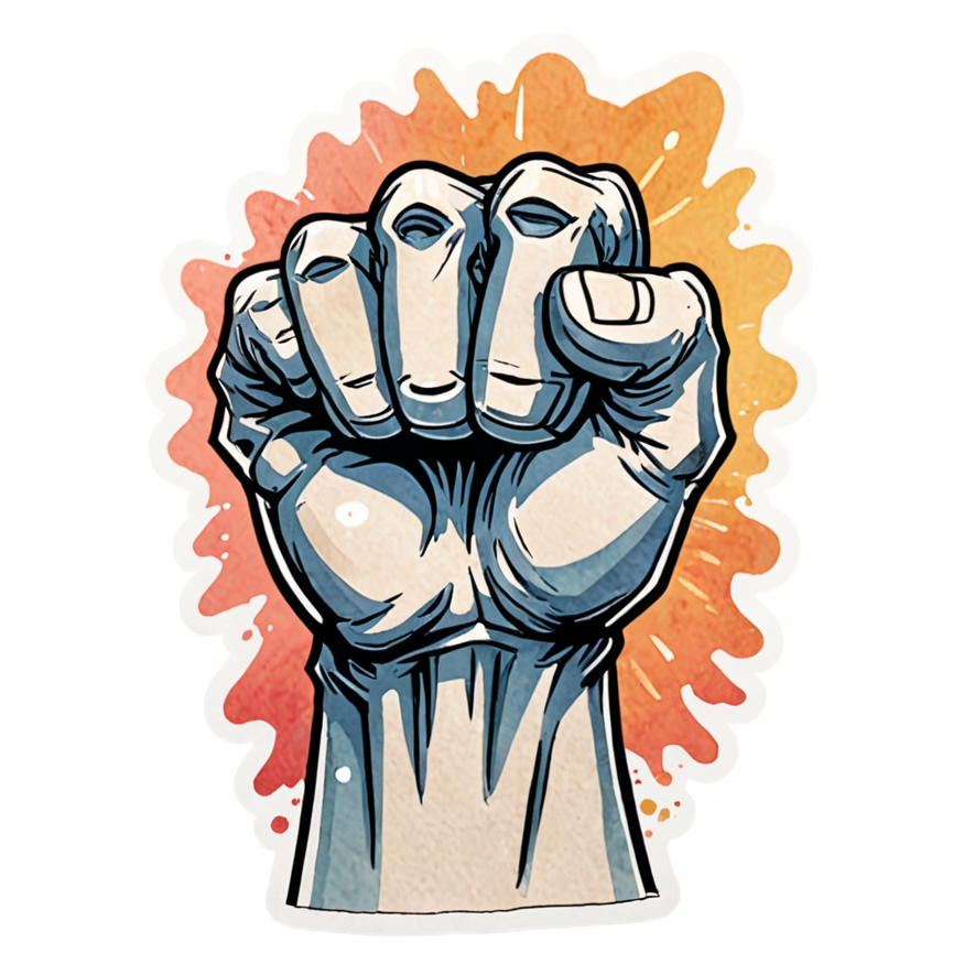 Power Fist (watercolor) — superhero stickers
