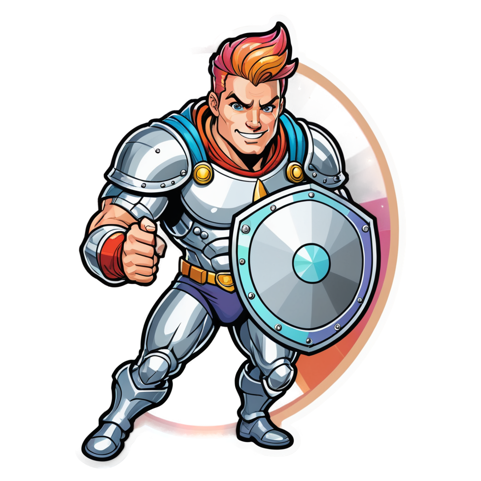 Shield Hero (holographic) — superhero stickers