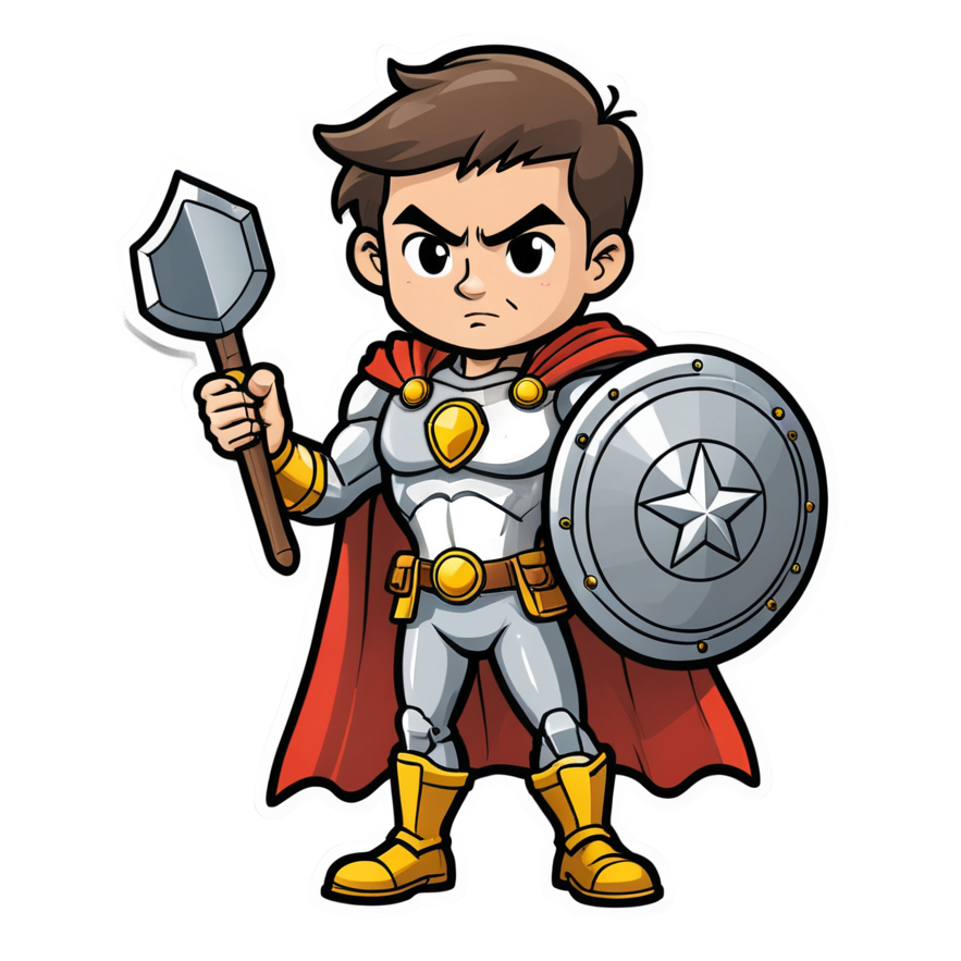 Shield Hero (lineart) — superhero stickers