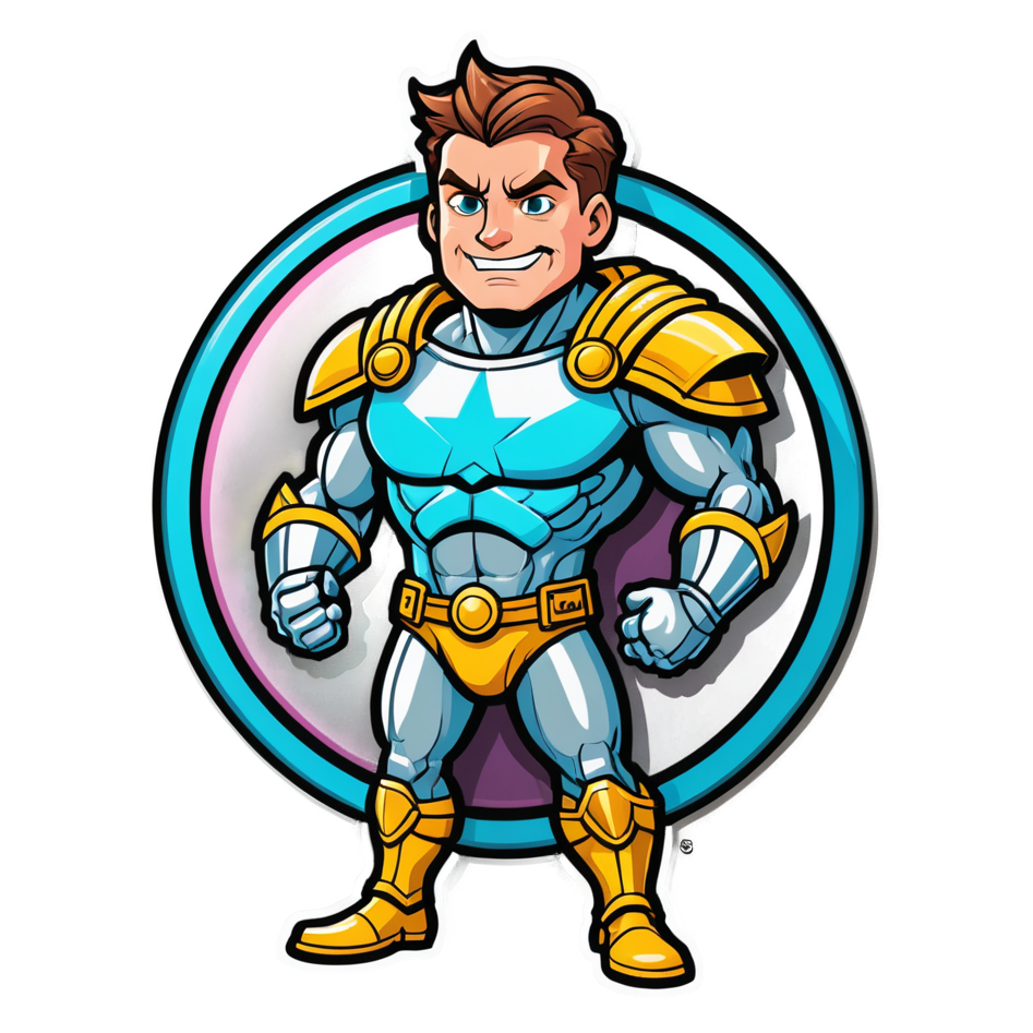 Shield Hero (neon) — superhero stickers