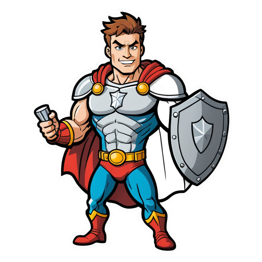 Shield Hero (papercut) — superhero stickers