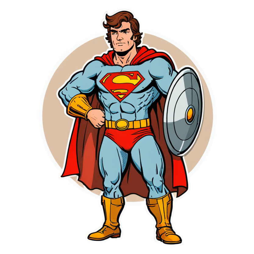 Shield Hero (retro) — superhero stickers