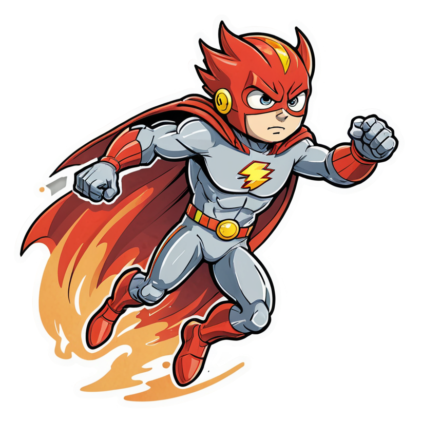 Speedster (watercolor) — superhero stickers