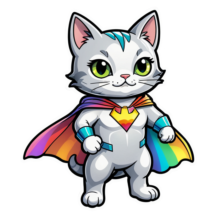Super Cat (holographic) — superhero stickers