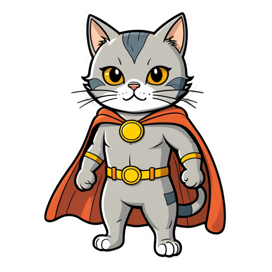 Super Cat (retro) — superhero stickers