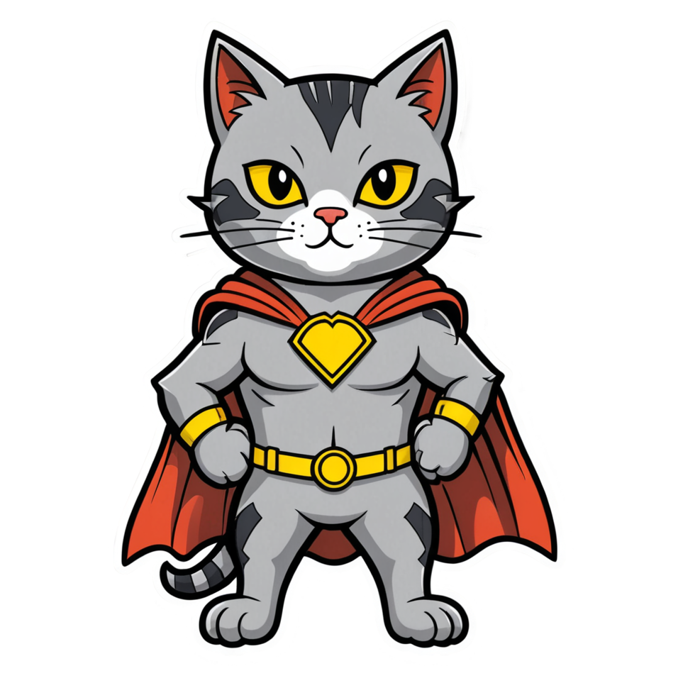 Super Cat (tattoo) — superhero stickers