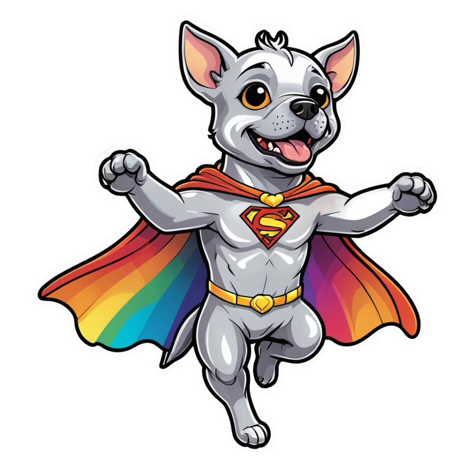 Super Pup (holographic) — superhero stickers