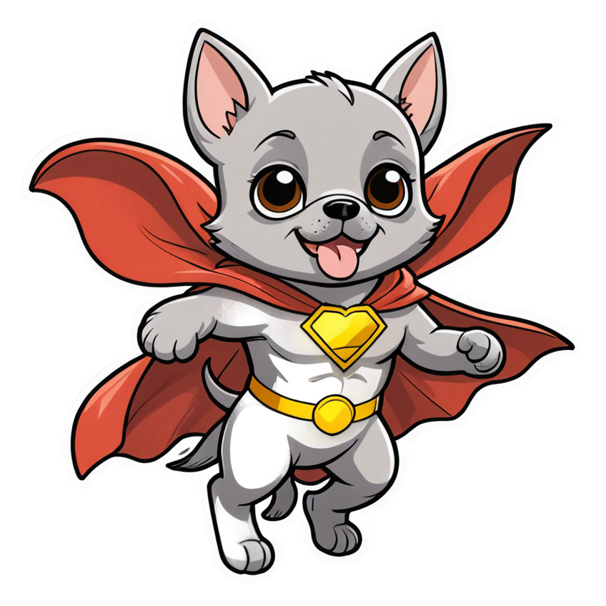 Super Pup (kawaii) — superhero stickers