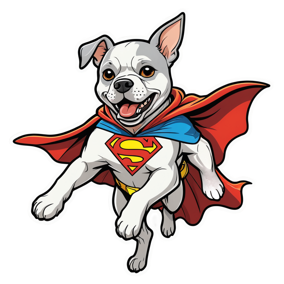 Super Pup (lineart) — superhero stickers