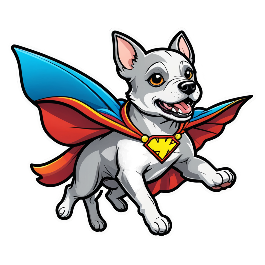 Super Pup (neon) — superhero stickers