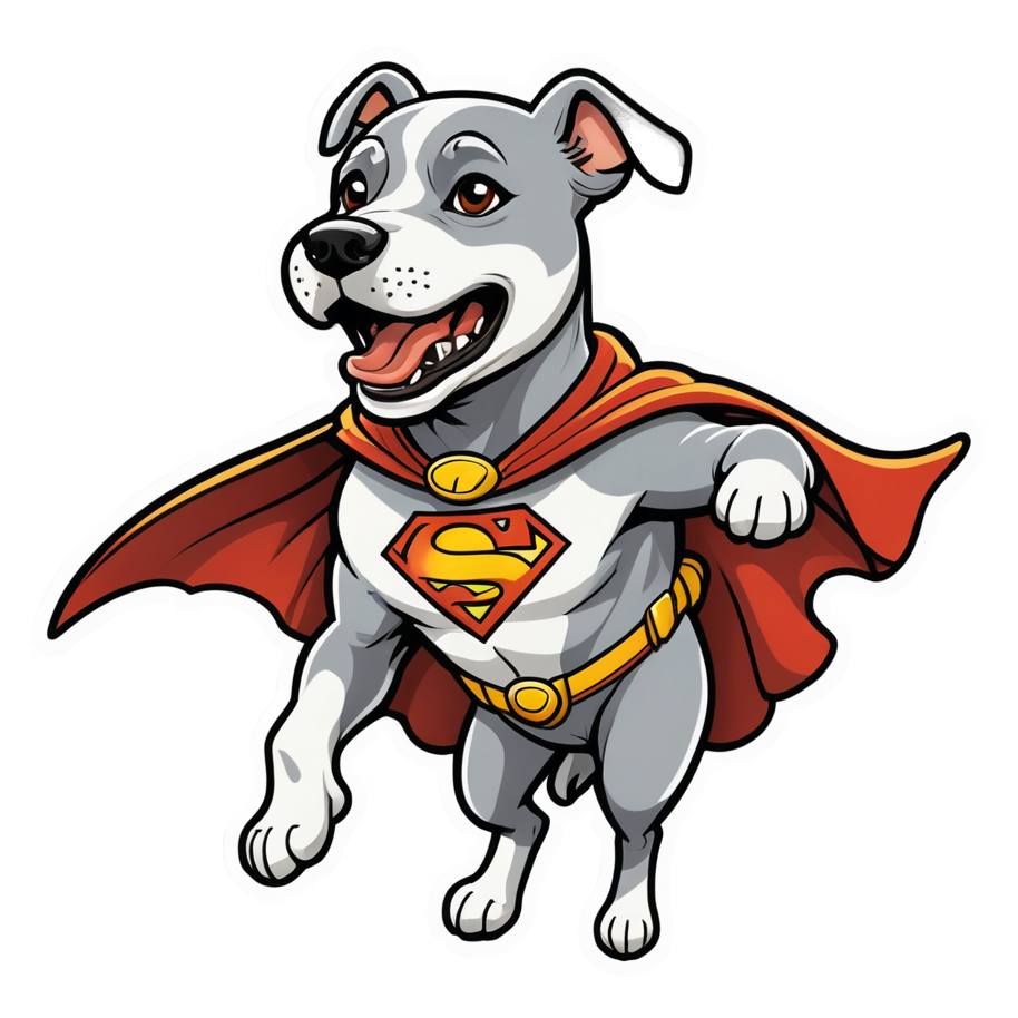 Super Pup (papercut) — superhero stickers