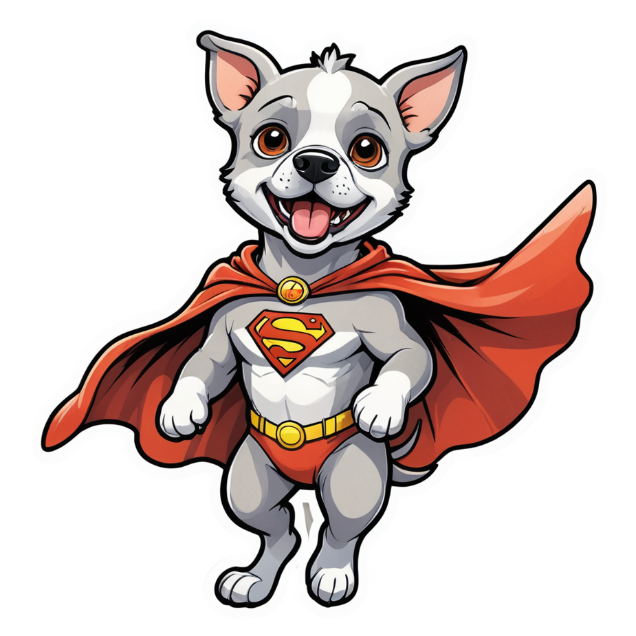 Super Pup (watercolor) — superhero stickers