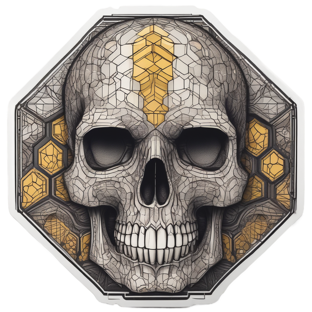 Hexagon Hive Skull — minimal skull stickers