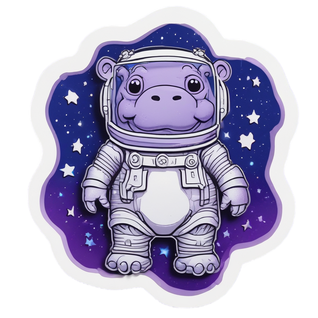 Hippo Astronaut Explorer — safari nursery stickers