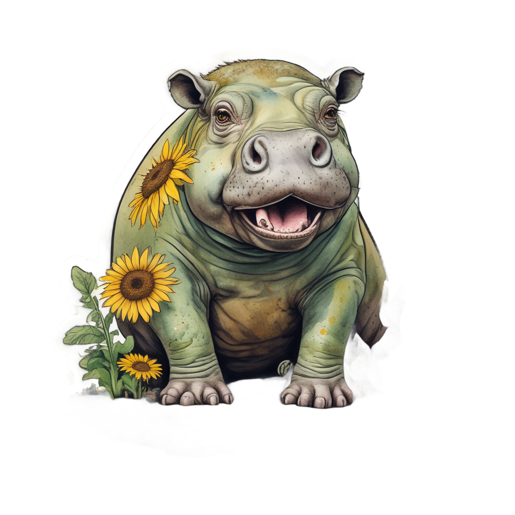 Hippo Gardener — safari nursery stickers
