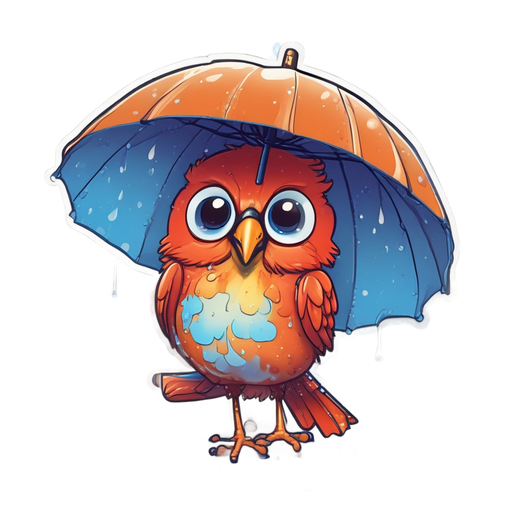 Holding an Umbrella — birds stickers