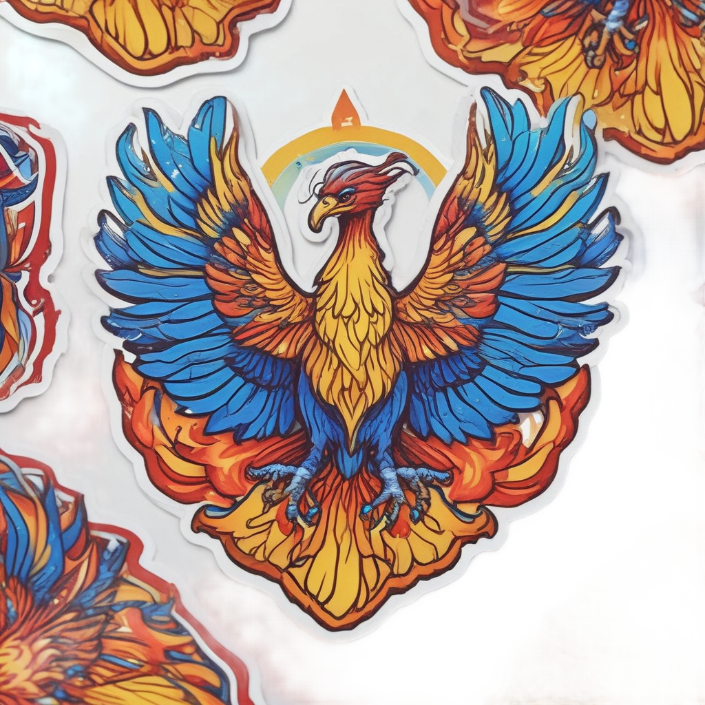 Holo Phoenix Badge — warning signage stickers