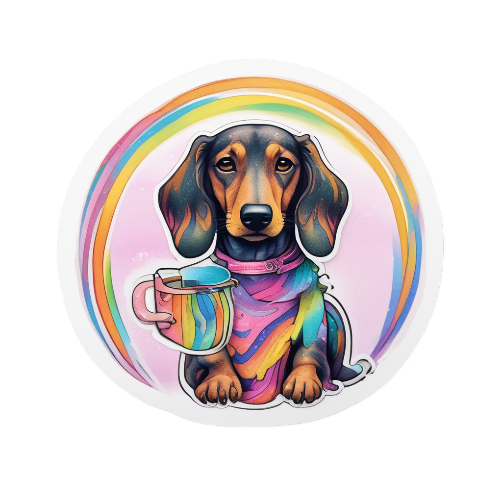 Holo-Pup Coffee Connoisseur — dogs stickers