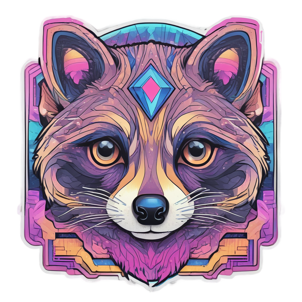 Holographic Raccoon Dream — abstract & patterns stickers