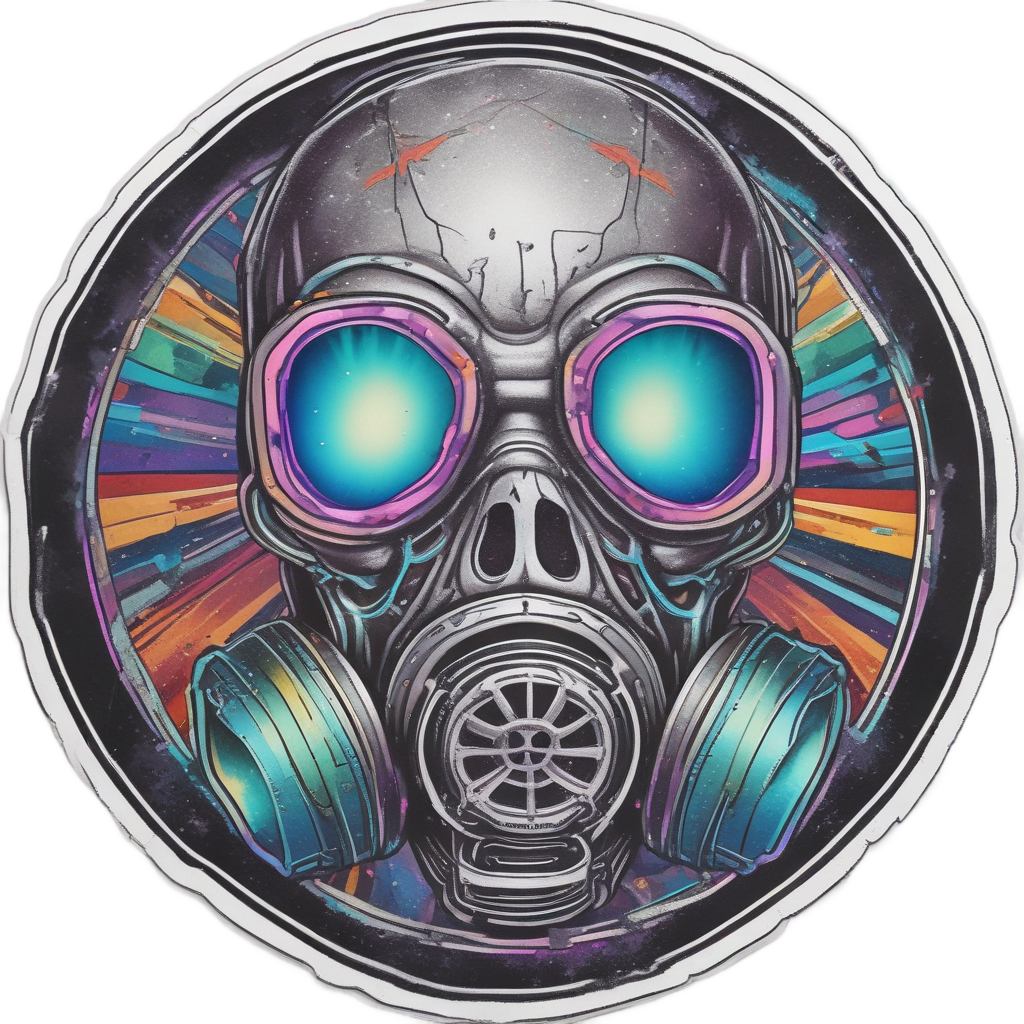 Holographic Skull Shimmer — gas mask stickers