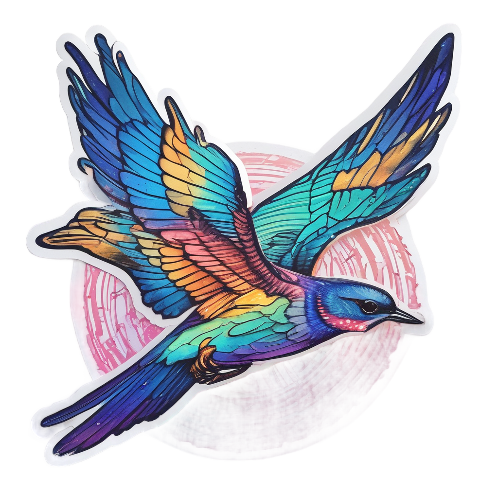 Holographic neon swallow shifting colors