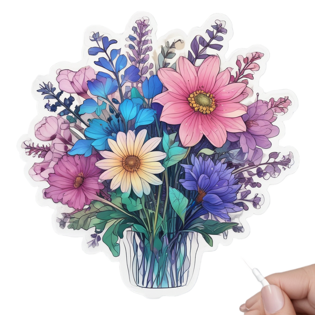 Holographic Wildflower Bouquet — wildflowers stickers