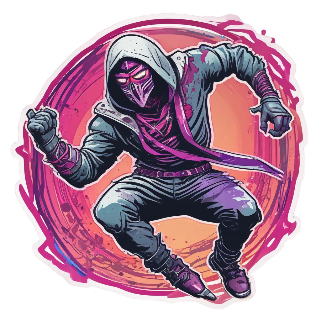 Hooded Blade Dancer — horror stickers