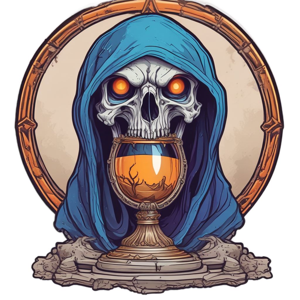 Hooded Raven Death — reaper skull stickers
