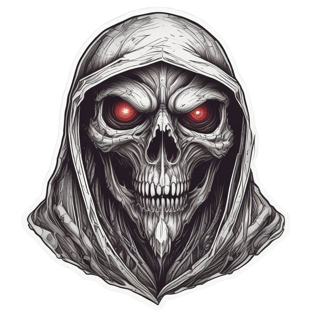 Hooded Skull Gaze — reaper skull stickers
